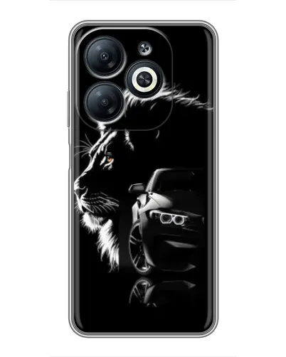 Чехол для Infinix Smart 8 с картинкой «BMW и лев» Чехол для Infinix Smart 8 с картинкой «BMW и лев»