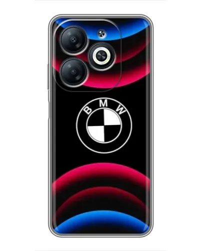 Чехол для Infinix Smart 8 с картинкой «Логотип BMW и неоновые дуги» Чехол для Infinix Smart 8 с картинкой «Логотип BMW и неоновые дуги»