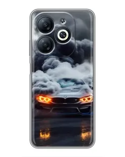 Чехол для Infinix Smart 8 с картинкой «BMW в дыму»