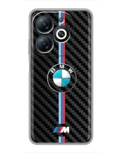 Чехол для Infinix Smart 8 с картинкой «Эмблема BMW и карбон»