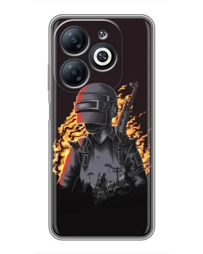 Чехол для Infinix Smart 8 с картинкой «PUBG — огненный силуэт» Чехол для Infinix Smart 8 с картинкой «PUBG — огненный силуэт»