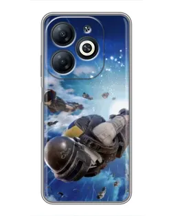 Чехол для Infinix Smart 8 с картинкой «Десант PUBG — прыжок»