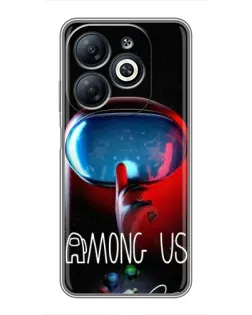 Чохол для Infinix Smart 8 з картинкою «Червоний імпостер — макро»