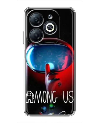 Чохол для Infinix Smart 8 з картинкою «Червоний імпостер — макро»