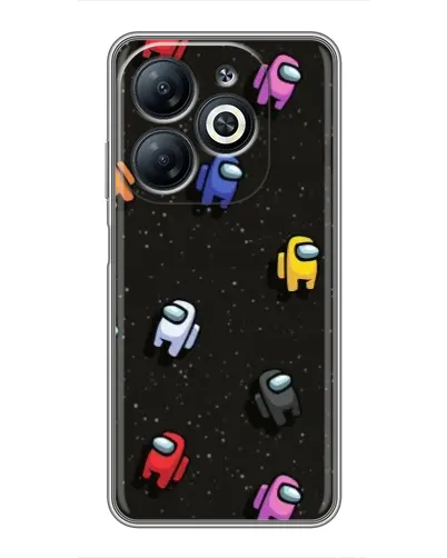 Чохол для Infinix Smart 8 з картинкою «Космічний патерн Among Us»