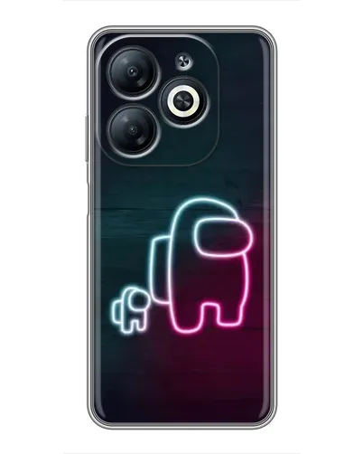 Чохол для Infinix Smart 8 з картинкою «Among Us неон-арт»