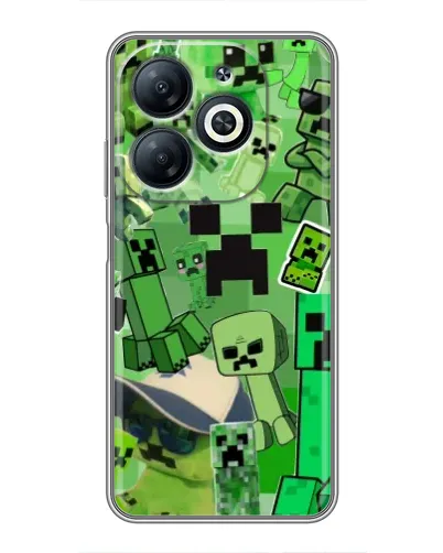 Чехол для Infinix Smart 8 с картинкой «Криперы Minecraft» Чехол для Infinix Smart 8 с картинкой «Криперы Minecraft»