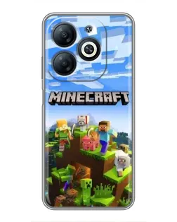 Чехол для Infinix Smart 8 с картинкой «Minecraft классический мир»
