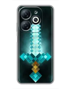 Чехол для Infinix Smart 8 с картинкой «Алмазный меч неон»