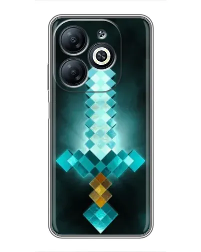 Чехол для Infinix Smart 8 с картинкой «Алмазный меч неон» Чехол для Infinix Smart 8 с картинкой «Алмазный меч неон»
