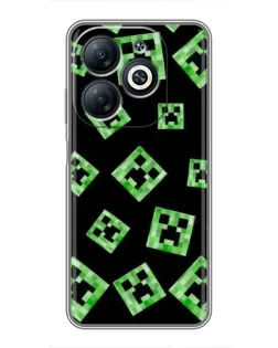 Чехол для Infinix Smart 8 с картинкой «Паттерн с криперами»
