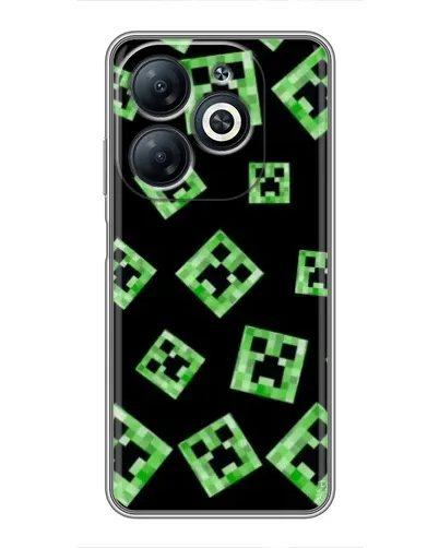 Чехол для Infinix Smart 8 с картинкой «Паттерн с криперами» Чехол для Infinix Smart 8 с картинкой «Паттерн с криперами»