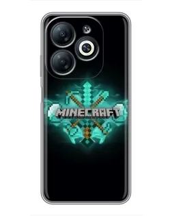Чехол для Infinix Smart 8 с картинкой «Minecraft Diamond лого»
