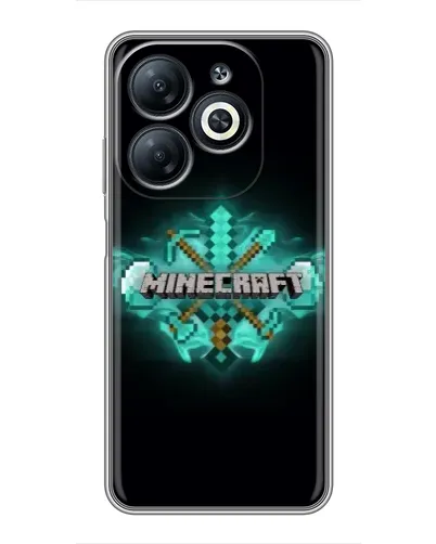 Чехол для Infinix Smart 8 с картинкой «Minecraft Diamond лого» Чехол для Infinix Smart 8 с картинкой «Minecraft Diamond лого»