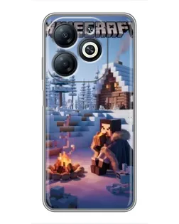 Чехол для Infinix Smart 8 с картинкой «Зимний Minecraft»