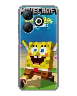 Чохол для Infinix Smart 8 з картинкою «Губка Боб Minecraft» Чохол для Infinix Smart 8 з картинкою «Губка Боб Minecraft»