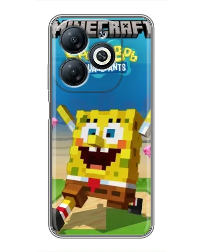 Чехол для Infinix Smart 8 с картинкой «Губка Боб Minecraft» Чехол для Infinix Smart 8 с картинкой «Губка Боб Minecraft»