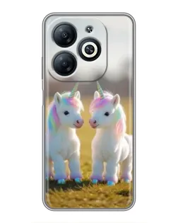 Чохол для Infinix Smart 8 з картинкою «Пара єдинорогів»