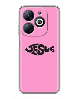 Чехол для Infinix Smart 8 с картинкой «Розовый символ  Jesus»