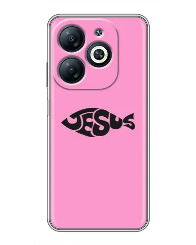 Чехол для Infinix Smart 8 с картинкой «Розовый символ  Jesus»