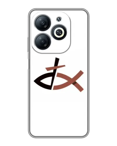 Чехол для Infinix Smart 8 с картинкой «Рыба и крест»