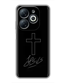 Чехол для Infinix Smart 8 с картинкой «Графический крест Jesus»