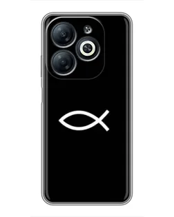 Чехол для Infinix Smart 8 с картинкой «Символ рыбы Jesus»