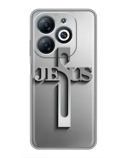Чехол для Infinix Smart 8 с картинкой «Металлический крест Jesus»
