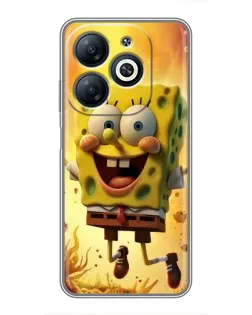Чохол для Infinix Smart 8 з картинкою «Губка Боб стрибає»