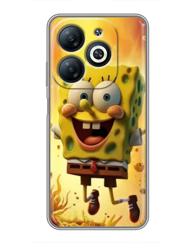 Чохол для Infinix Smart 8 з картинкою «Губка Боб стрибає»