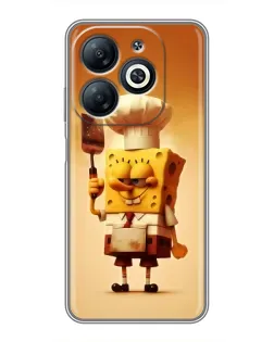 Чохол для Infinix Smart 8 з картинкою «Губка Боб кухар»