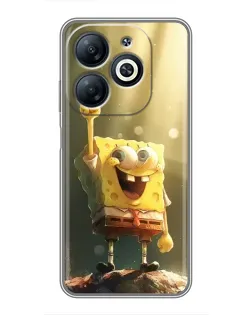 Чохол для Infinix Smart 8 з картинкою «Сяючий Спанч Боб»