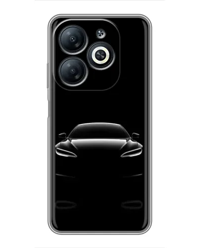 Чехол для Infinix Smart 8 с картинкой «Силуэт Tesla Night»