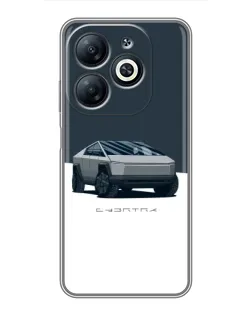 Чехол для Infinix Smart 8 с картинкой «Серебристый Cybertruck Tesla»
