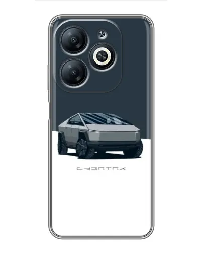 Чехол для Infinix Smart 8 с картинкой «Серебристый Cybertruck Tesla»