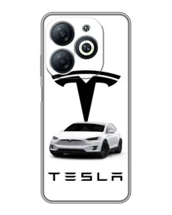 Чехол для Infinix Smart 8 с картинкой «Tesla White Style»
