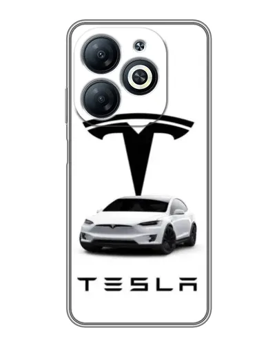 Чехол для Infinix Smart 8 с картинкой «Tesla White Style»