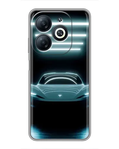 Чехол для Infinix Smart 8 с картинкой «Tesla в неоне»