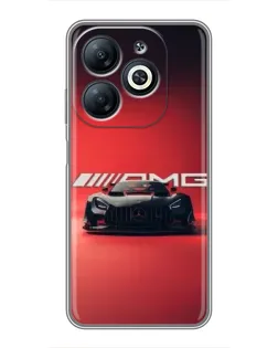 Чехол для Infinix Smart 8 с картинкой «Mercedes AMG — красная линия»