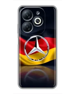 Чехол для Infinix Smart 8 с картинкой «Mercedes — флаг Германии»