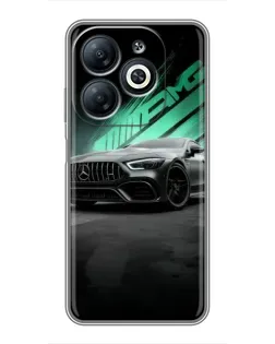 Чехол для Infinix Smart 8 с картинкой «Темный Mercedes AMG»