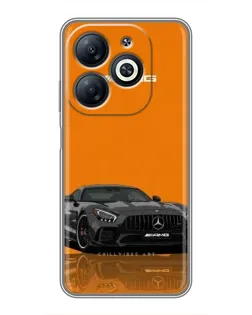 Чехол для Infinix Smart 8 с картинкой «Оранжевый Mercedes AMG»