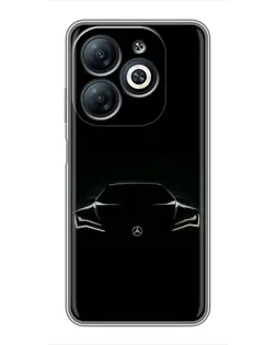 Чехол для Infinix Smart 8 с картинкой «Mercedes — силуэт авто» Чехол для Infinix Smart 8 с картинкой «Mercedes — силуэт авто»