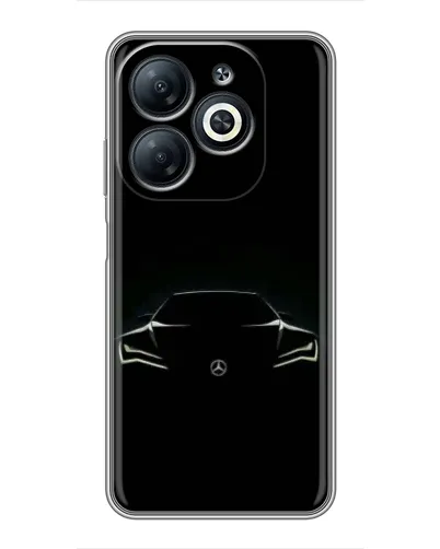 Чехол для Infinix Smart 8 с картинкой «Mercedes — силуэт авто» Чехол для Infinix Smart 8 с картинкой «Mercedes — силуэт авто»