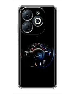 Чехол для Infinix Smart 8 с картинкой «Салон Audi — руль»