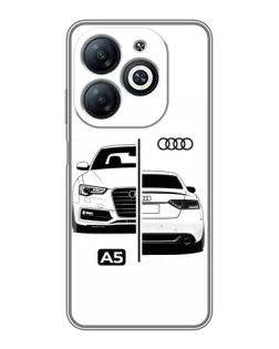 Чехол для Infinix Smart 8 с картинкой «Audi — контрастный дизайн»