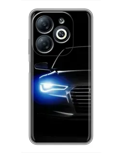 Чехол для Infinix Smart 8 с картинкой «Неоновый взгляд Audi»