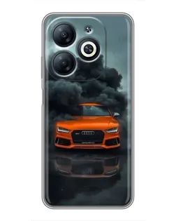 Чехол для Infinix Smart 8 с картинкой «Audi в облаках дыма»