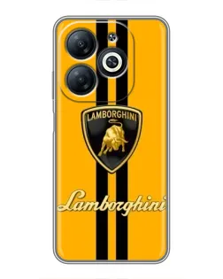 Чехол для Infinix Smart 8 с картинкой «Lamborghini Stripe желтый»