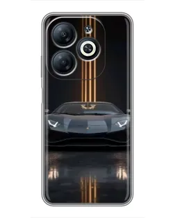 Чохол для Infinix Smart 8 з картинкою «Lamborghini золоті лінії»